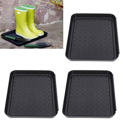 Shoe Tray Durable Plastic Space Saving 3 Interlocking Design Wide Application Stable Boot Tray for Home V1294-YM0523-3117220013611