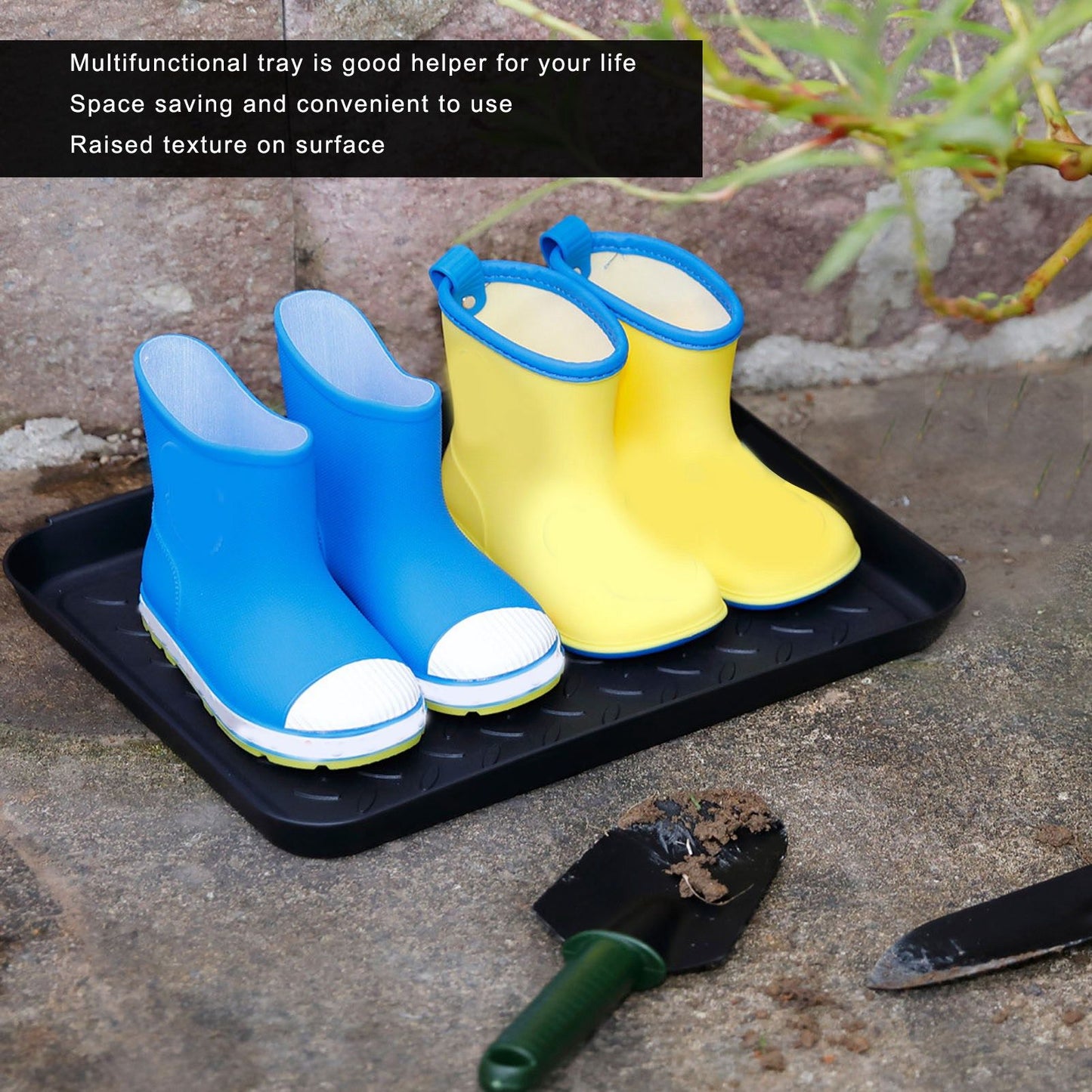 Shoe Tray Durable Plastic Space Saving 3 Interlocking Design Wide Application Stable Boot Tray for Home V1294-YM0523-3117220013611