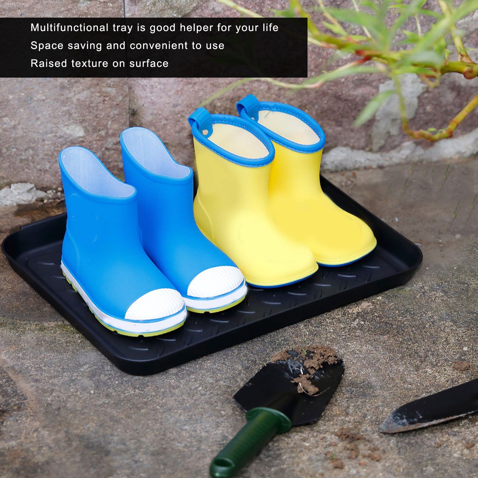 Shoe Tray Durable Plastic Space Saving 3 Interlocking Design Wide Application Stable Boot Tray for Home V1294-YM0523-3117220013611