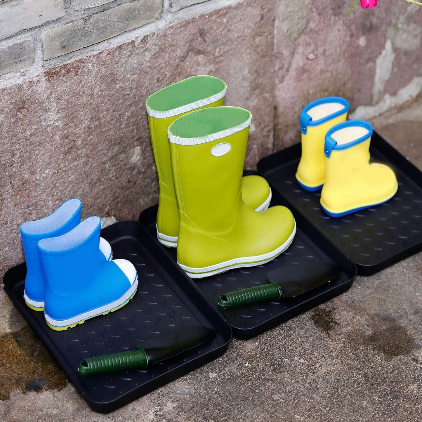 Shoe Tray Durable Plastic Space Saving 3 Interlocking Design Wide Application Stable Boot Tray for Home V1294-YM0523-3117220013611
