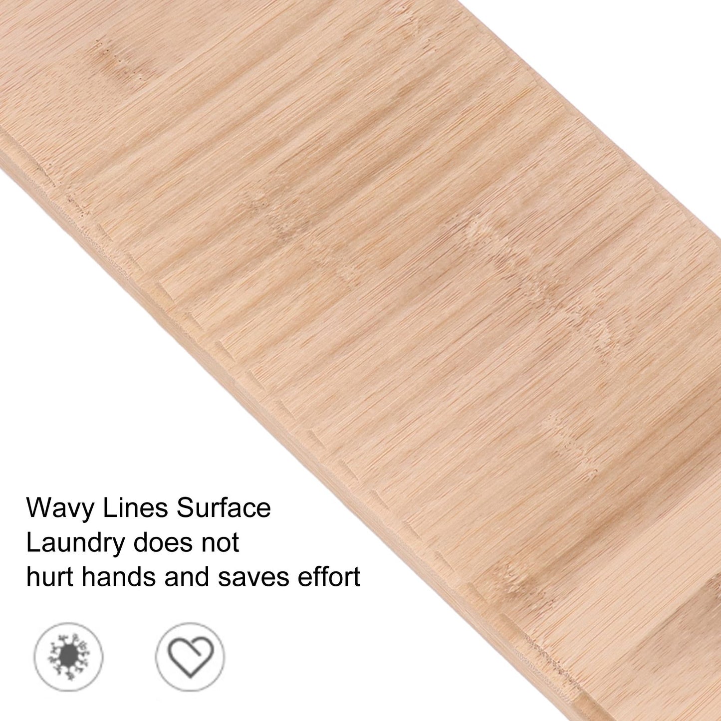 Bamboo Washboard Practical Hand Wash Laundry Cleaning Board for Home School 40cm / 15.7in Length V1294-YM0523-3117220014111