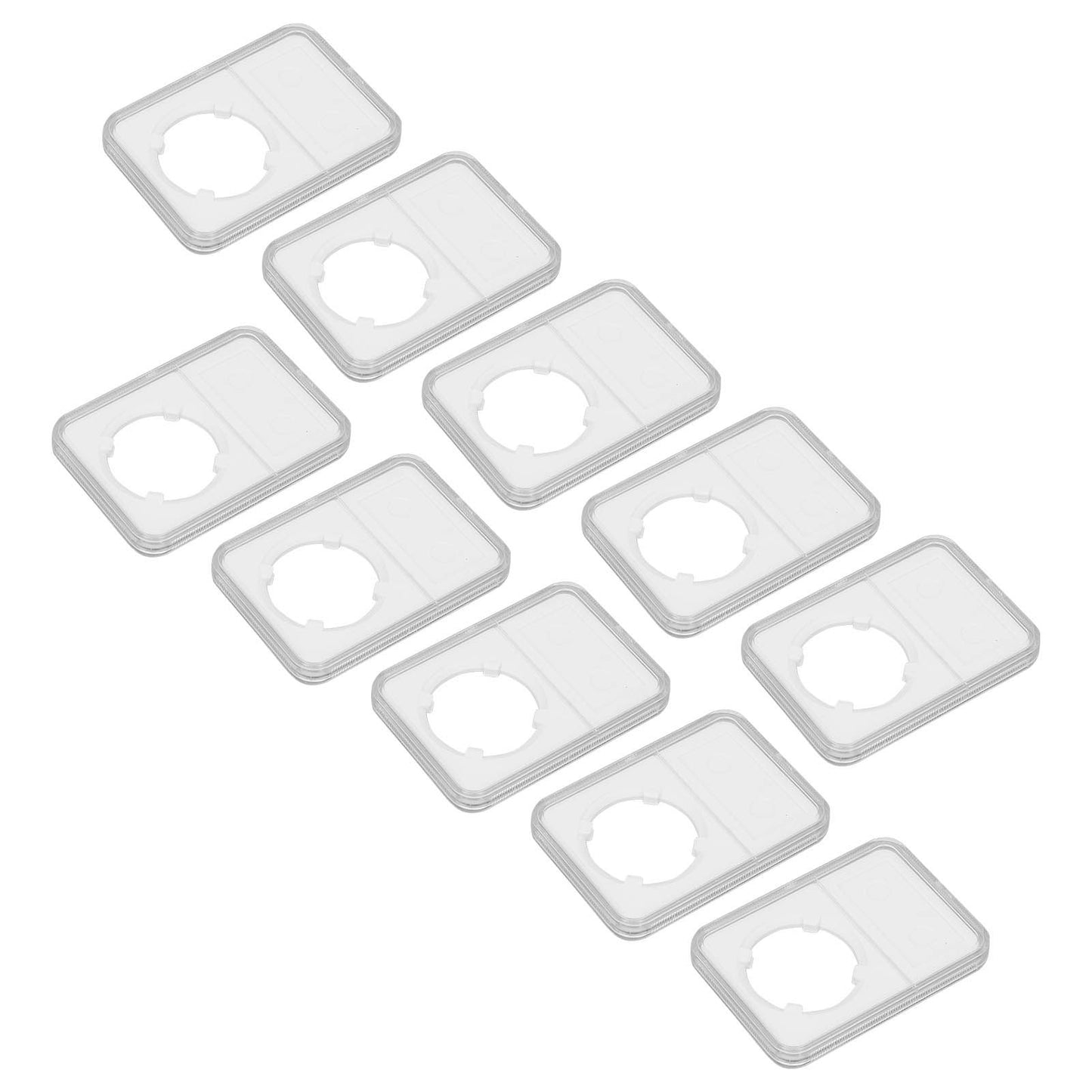 10PCS Coin Holder Transparent Design Wear Resistant Environmental Coin Protective Box for Coin Collection V1294-YM0523-3117220019211