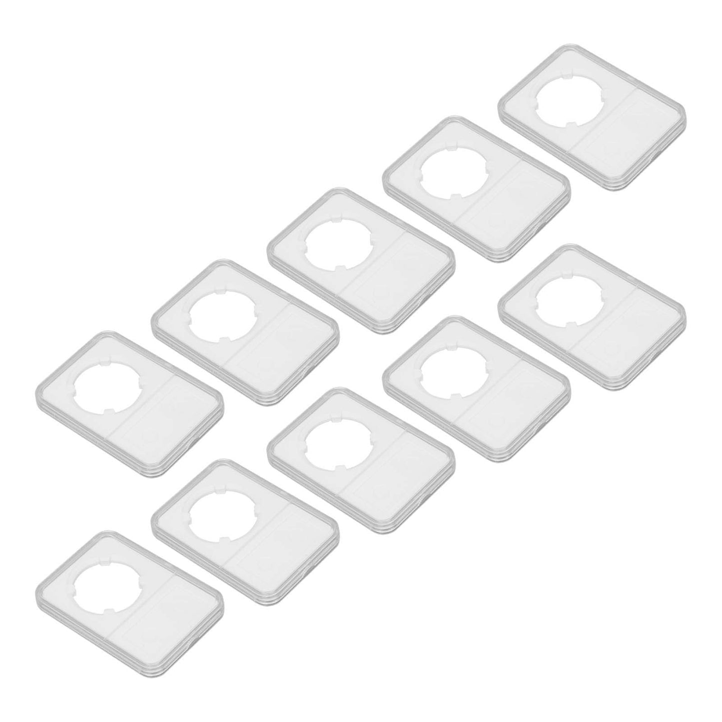 10PCS Coin Holder Transparent Design Wear Resistant Environmental Coin Protective Box for Coin Collection V1294-YM0523-3117220019211