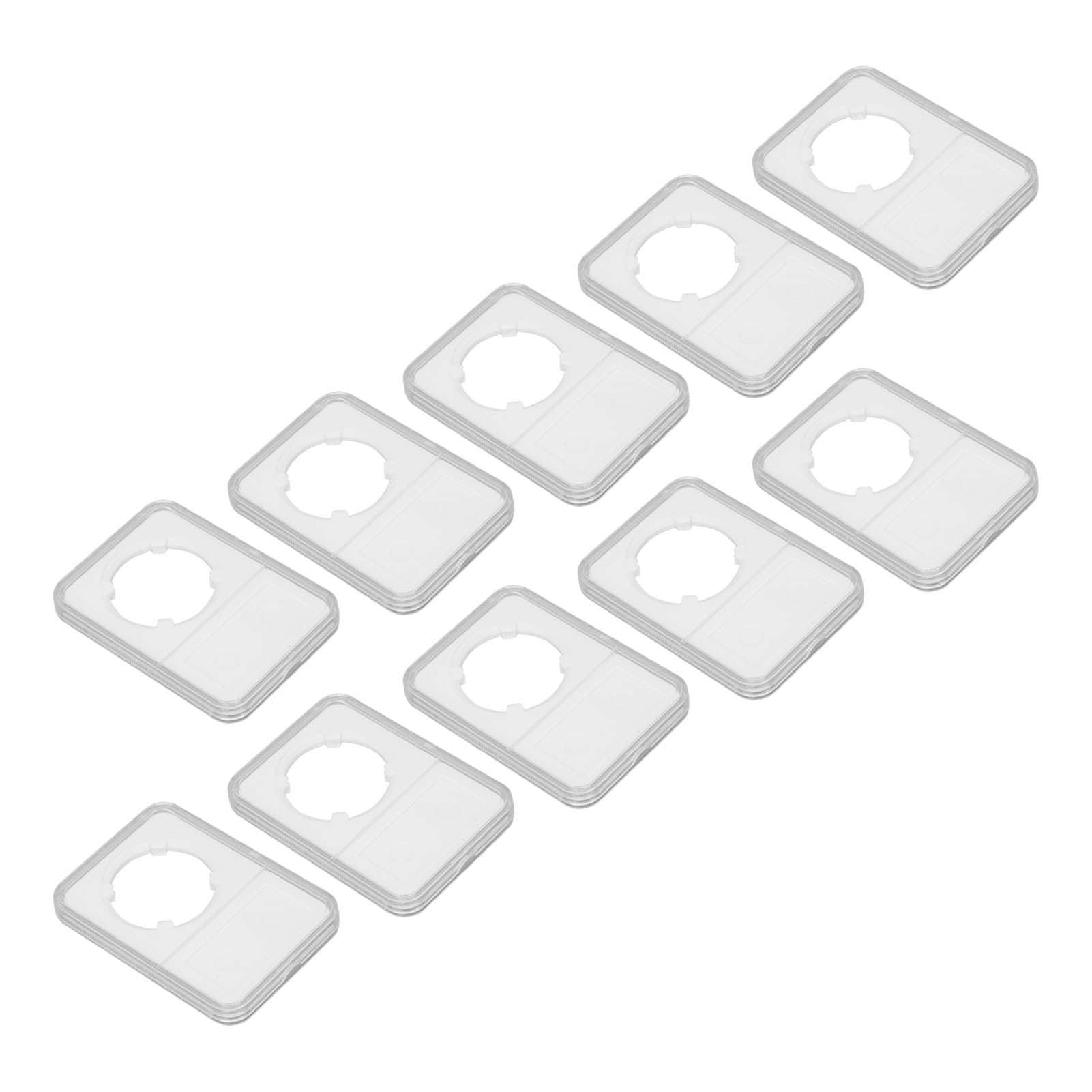 10PCS Coin Holder Transparent Design Wear Resistant Environmental Coin Protective Box for Coin Collection V1294-YM0523-3117220019211
