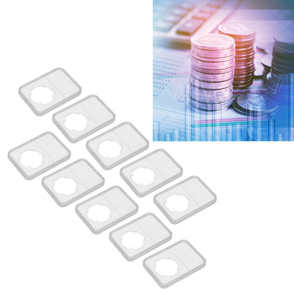 10PCS Coin Holder Transparent Design Wear Resistant Environmental Coin Protective Box for Coin Collection V1294-YM0523-3117220019211