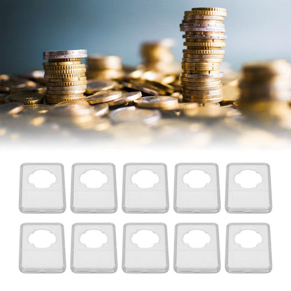 10PCS Coin Holder Transparent Design Wear Resistant Environmental Coin Protective Box for Coin Collection V1294-YM0523-3117220019211