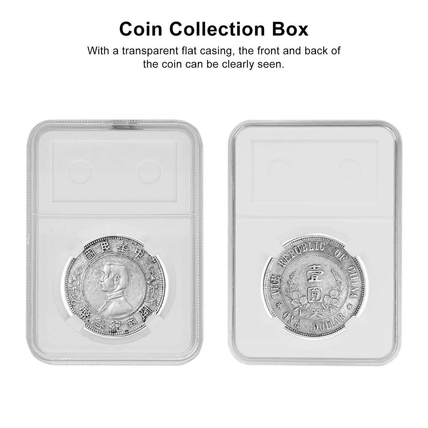 10PCS Coin Holder Transparent Design Wear Resistant Environmental Coin Protective Box for Coin Collection V1294-YM0523-3117220019211
