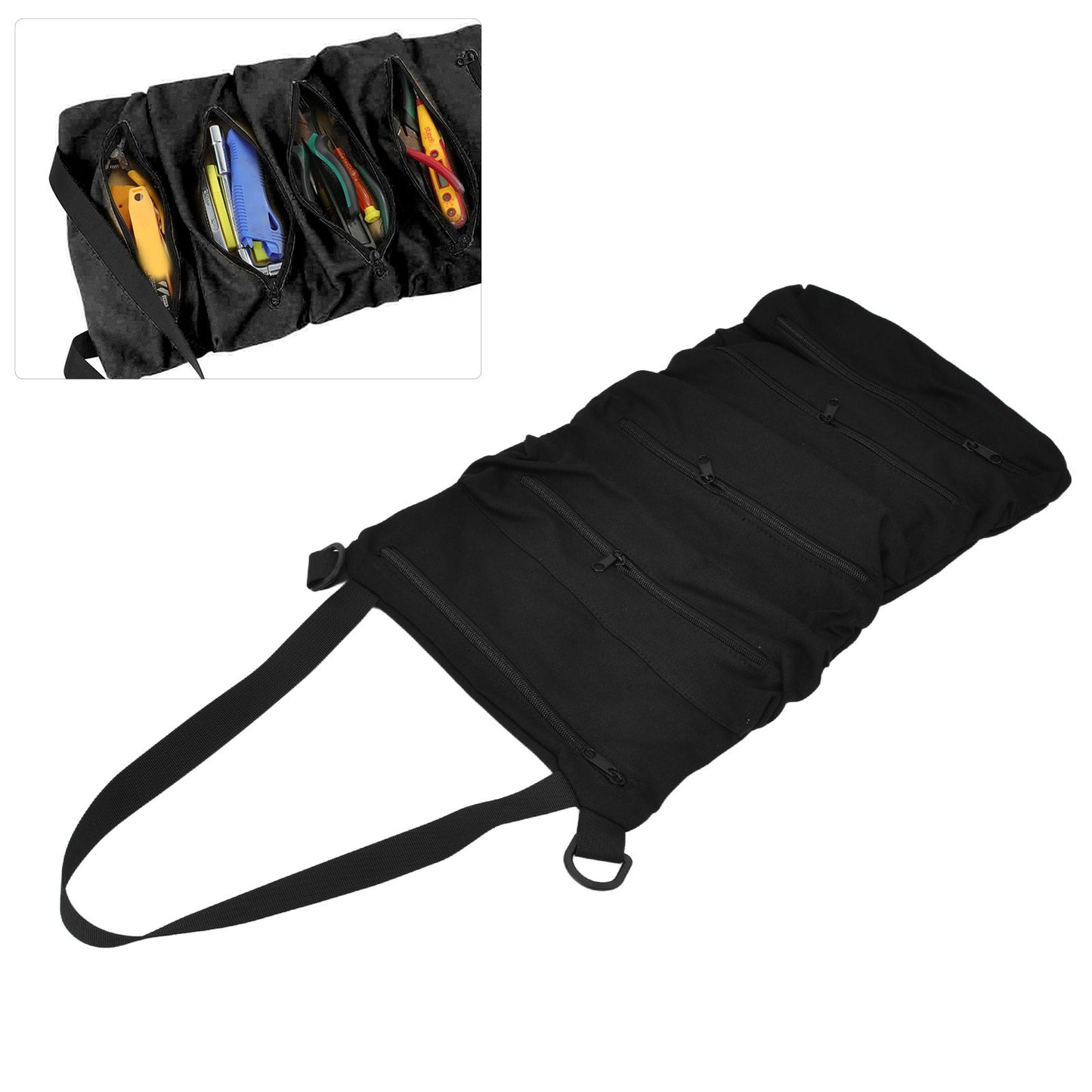 Tool Roll Up Bag Durable Oxford Fabric Wide Application Easy Storage Secure Closure Easily Accessable Roll Up V1294-YM0523-3117220019611