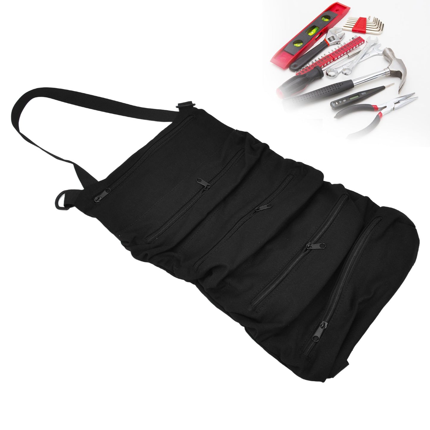 Tool Roll Up Bag Durable Oxford Fabric Wide Application Easy Storage Secure Closure Easily Accessable Roll Up V1294-YM0523-3117220019611