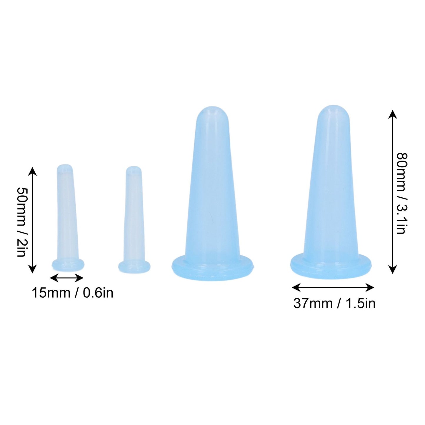 4PCS Cupping Device Silicone Vacuum Suction Massage Cup Health Care Cupping for Household V1294-YM0523-3117220020311