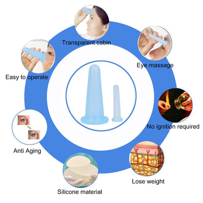 4PCS Cupping Device Silicone Vacuum Suction Massage Cup Health Care Cupping for Household V1294-YM0523-3117220020311