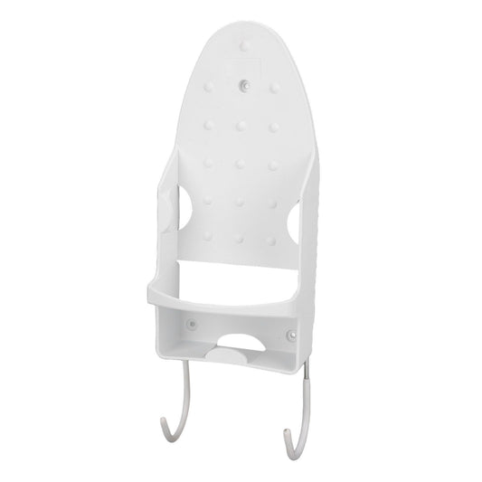 Electric Iron Holder Heat Resistant 2 in 1 Wall Mounted Iron Board Rack with Hook for Home BathroomWhite V1294-YM0523-3117220020411