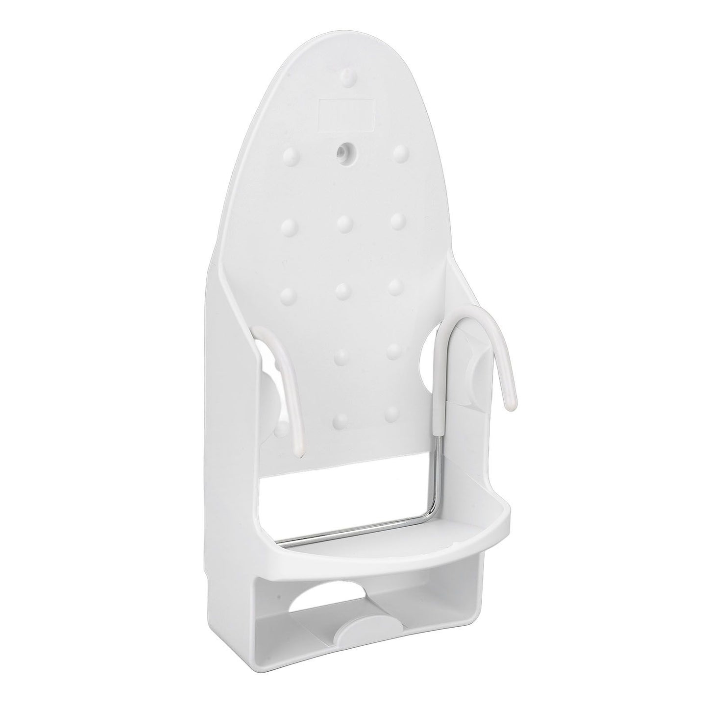 Electric Iron Holder Heat Resistant 2 in 1 Wall Mounted Iron Board Rack with Hook for Home BathroomWhite V1294-YM0523-3117220020411
