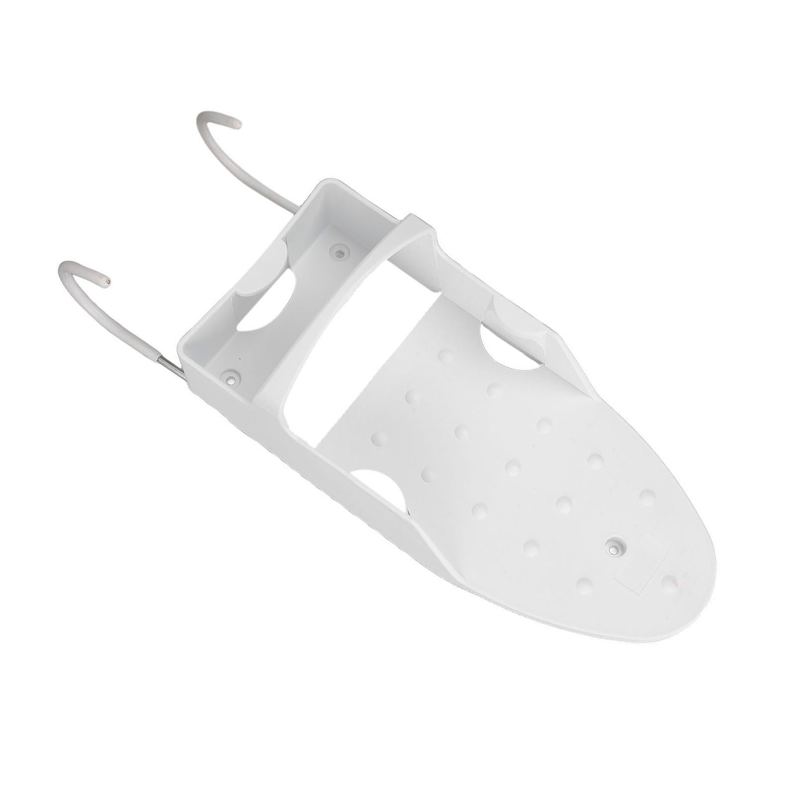 Electric Iron Holder Heat Resistant 2 in 1 Wall Mounted Iron Board Rack with Hook for Home BathroomWhite V1294-YM0523-3117220020411