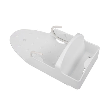 Electric Iron Holder Heat Resistant 2 in 1 Wall Mounted Iron Board Rack with Hook for Home BathroomWhite V1294-YM0523-3117220020411