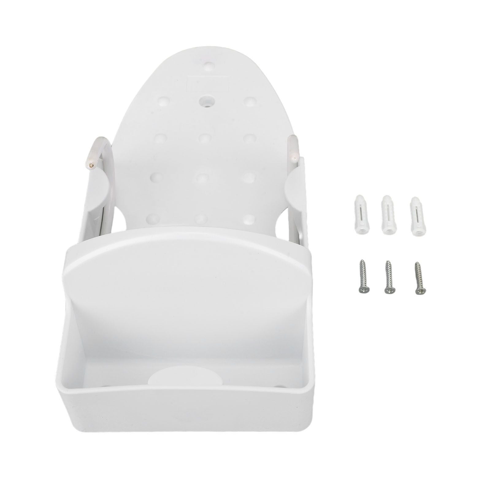 Electric Iron Holder Heat Resistant 2 in 1 Wall Mounted Iron Board Rack with Hook for Home BathroomWhite V1294-YM0523-3117220020411