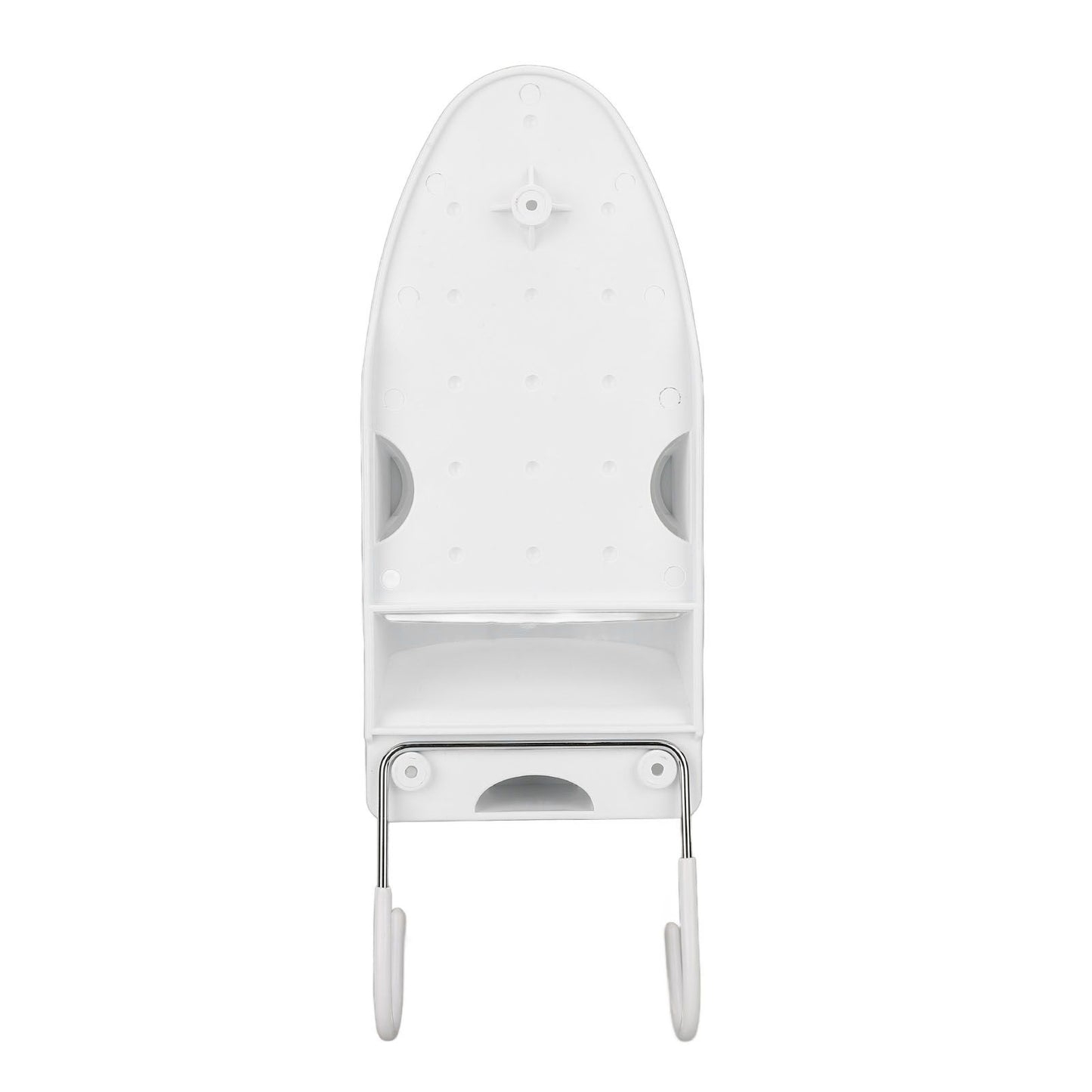 Electric Iron Holder Heat Resistant 2 in 1 Wall Mounted Iron Board Rack with Hook for Home BathroomWhite V1294-YM0523-3117220020411