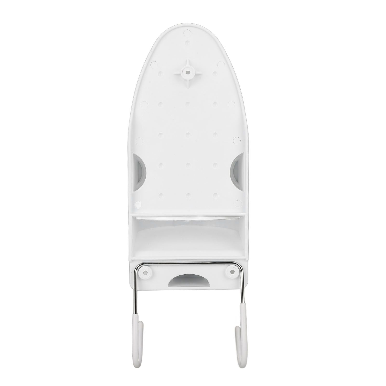 Electric Iron Holder Heat Resistant 2 in 1 Wall Mounted Iron Board Rack with Hook for Home BathroomWhite V1294-YM0523-3117220020411
