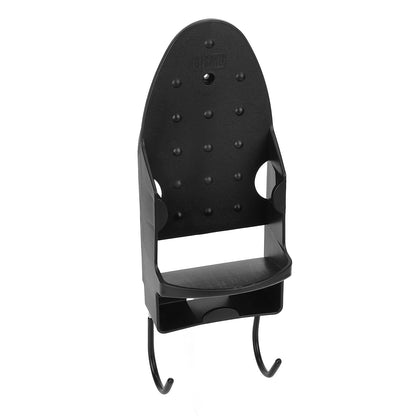 Electric Iron Holder Heat Resistant 2 in 1 Wall Mounted Iron Board Rack with Hook for Home BathroomBlack V1294-YM0523-3117220020412