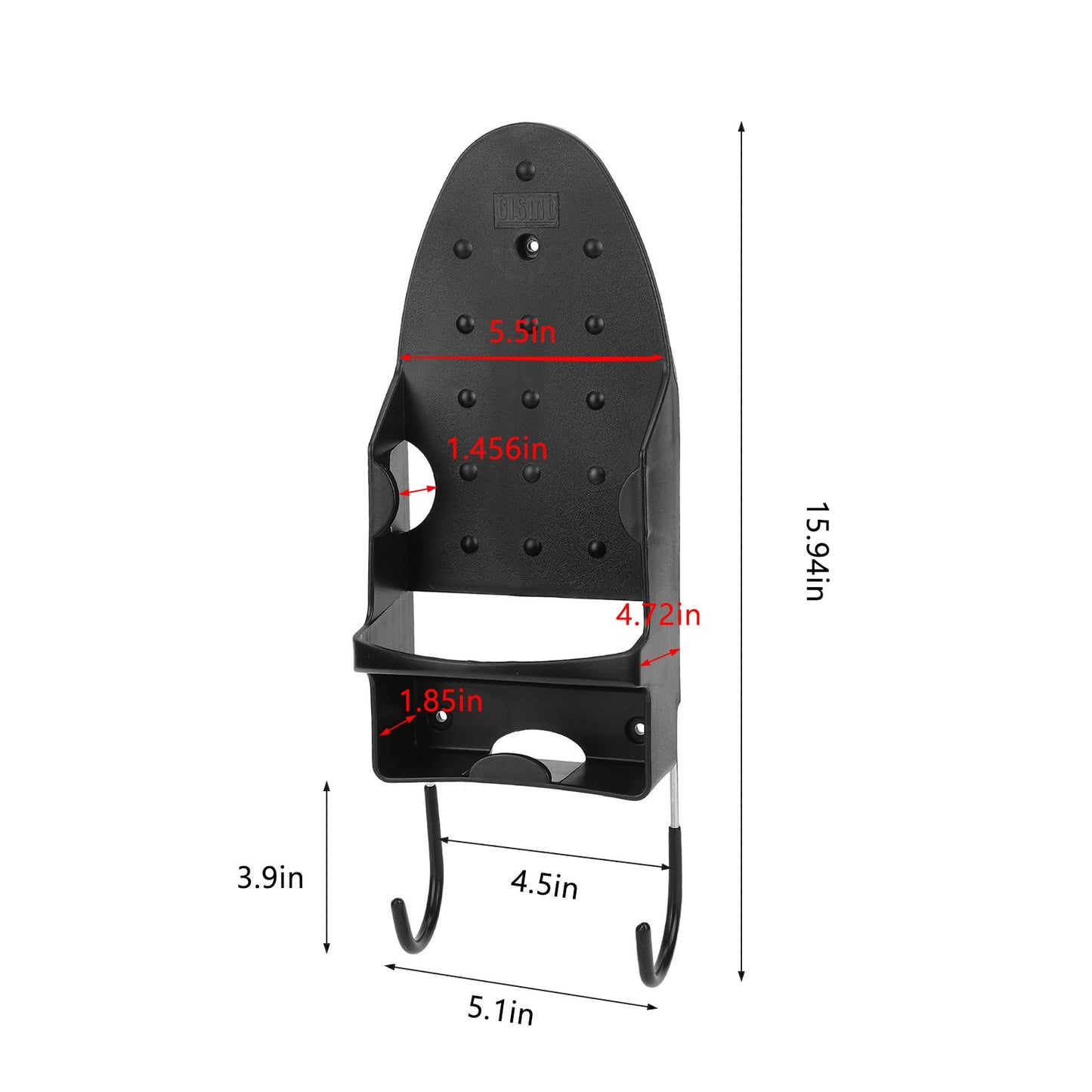 Electric Iron Holder Heat Resistant 2 in 1 Wall Mounted Iron Board Rack with Hook for Home BathroomBlack V1294-YM0523-3117220020412