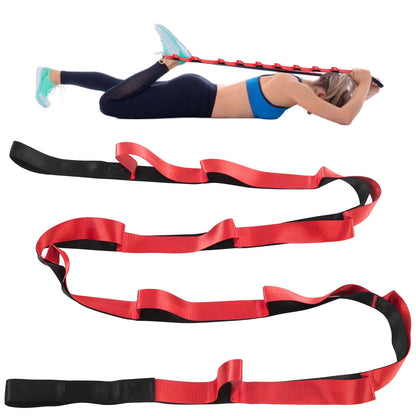 Stretch Strap Yoga Nylon Elastic Band Exercise Equipment for Home Workout Flexibility PilatesRed V1294-YM0523-3117220021211