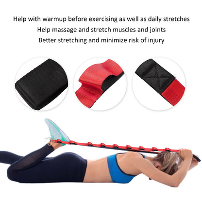 Stretch Strap Yoga Nylon Elastic Band Exercise Equipment for Home Workout Flexibility PilatesRed V1294-YM0523-3117220021211
