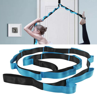 Stretch Strap Yoga Nylon Elastic Band Exercise Equipment for Home Workout Flexibility PilatesBlue V1294-YM0523-3117220021212