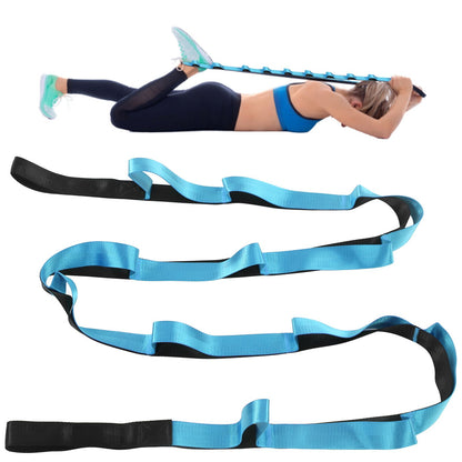 Stretch Strap Yoga Nylon Elastic Band Exercise Equipment for Home Workout Flexibility PilatesBlue V1294-YM0523-3117220021212