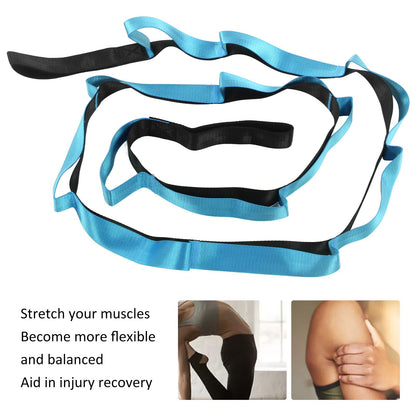 Stretch Strap Yoga Nylon Elastic Band Exercise Equipment for Home Workout Flexibility PilatesBlue V1294-YM0523-3117220021212