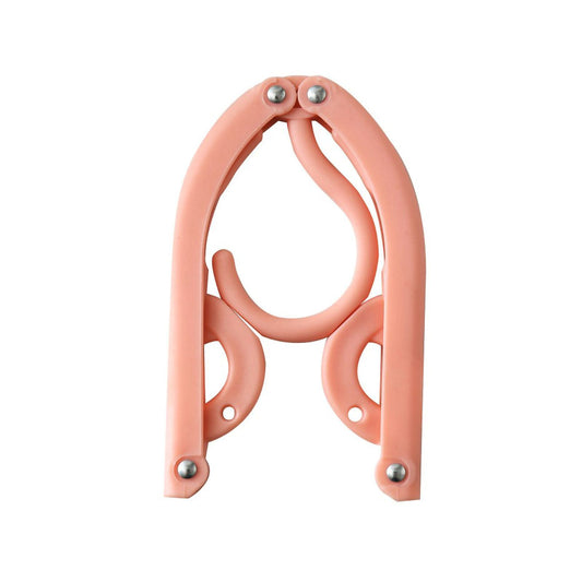 Folding Hanger 3 Fold Design Rust Proof Portable Colored Hangers for Household Travelling HotelPink V1294-YM0523-3117220021612