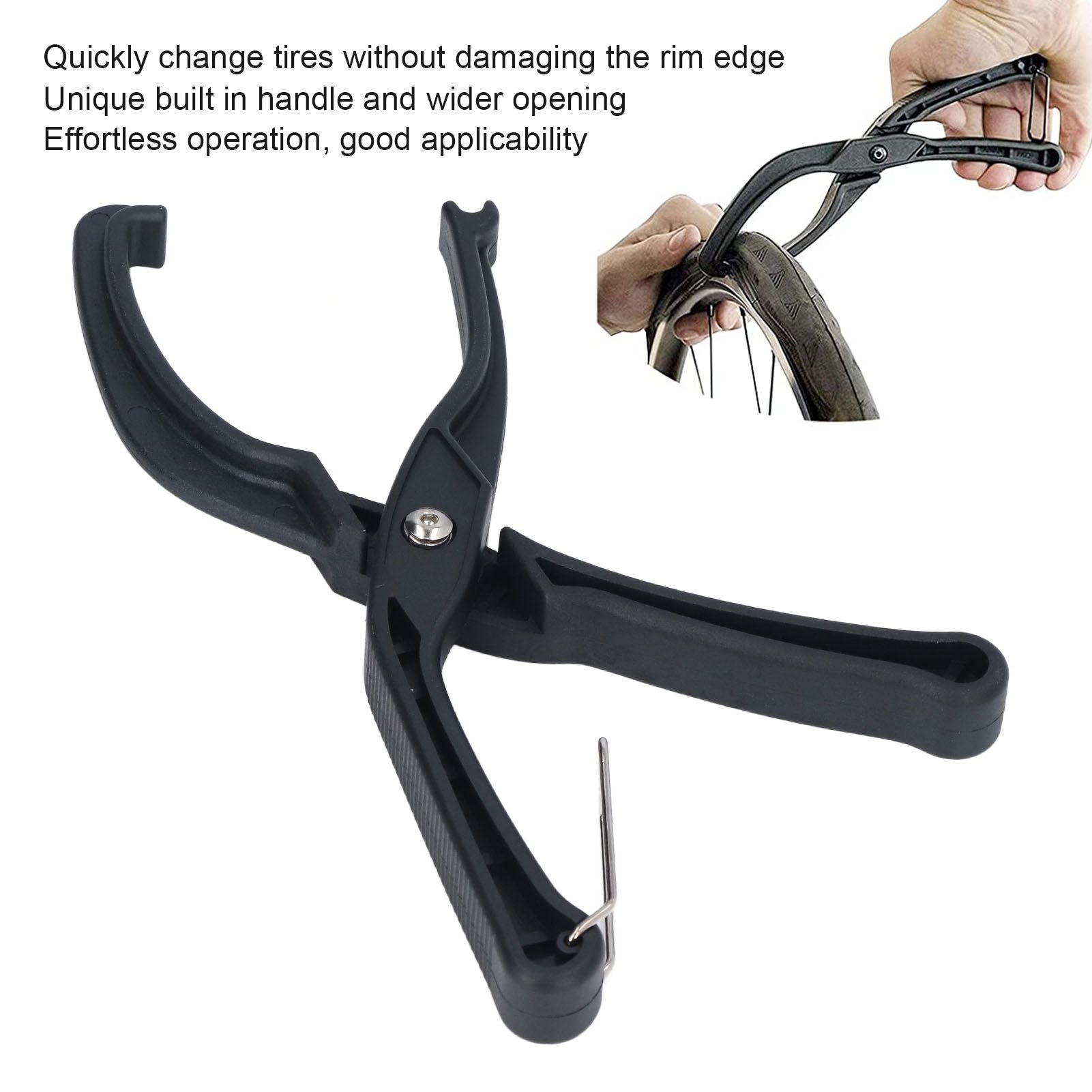 Bike Tire Pliers Mountain ABS Bicycle Tyre Remover Clamp Labor Saving Rim Protector ToolBlack V1294-YM0523-3117220021911