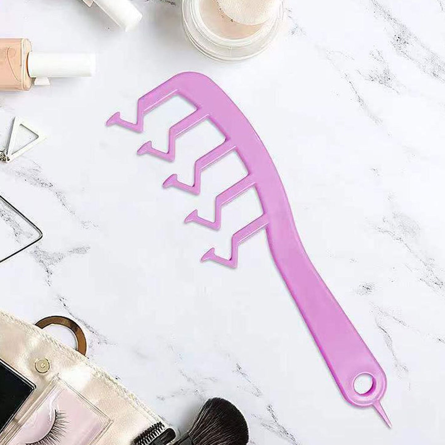 Z Shape Hair Comb Plastic Portable Detangling Combs Hair Styling Tool for Beauty SalonPurple V1294-YM0523-3117220024511