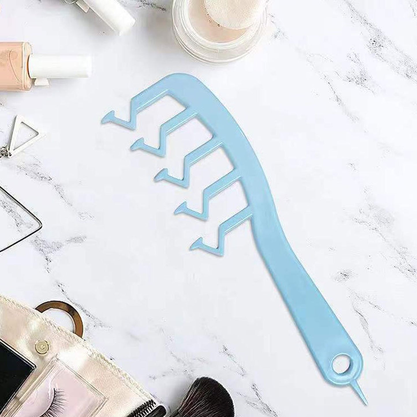 Z Shape Hair Comb Plastic Portable Detangling Combs Hair Styling Tool for Beauty SalonBlue V1294-YM0523-3117220024512