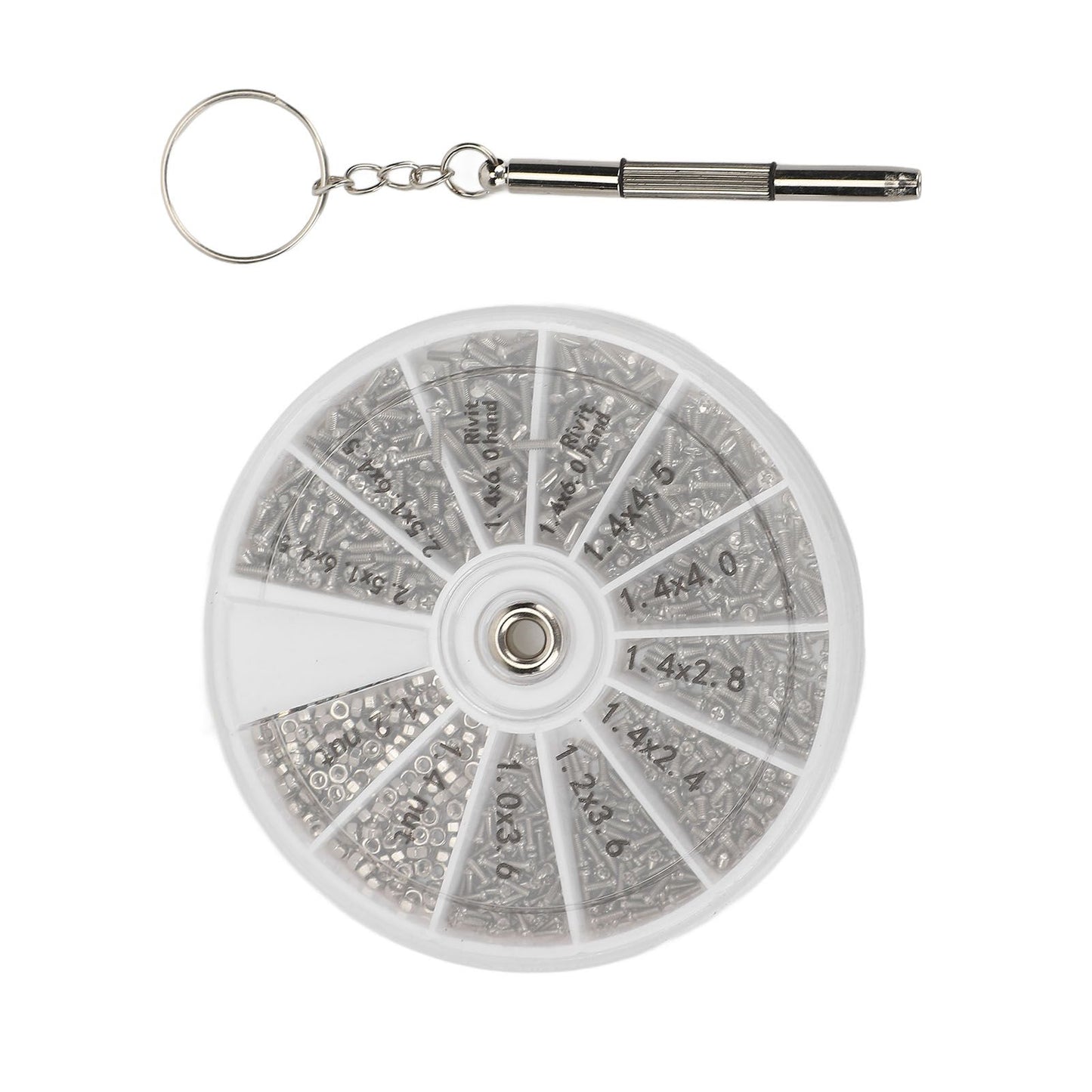 Screw Nut Assortment Kit 600pcs Watch Glasses Small Screw Nut Repair Kit with Screwdriver M1M1.2 M1.4 M1.6 V1294-YM0523-3117220025411