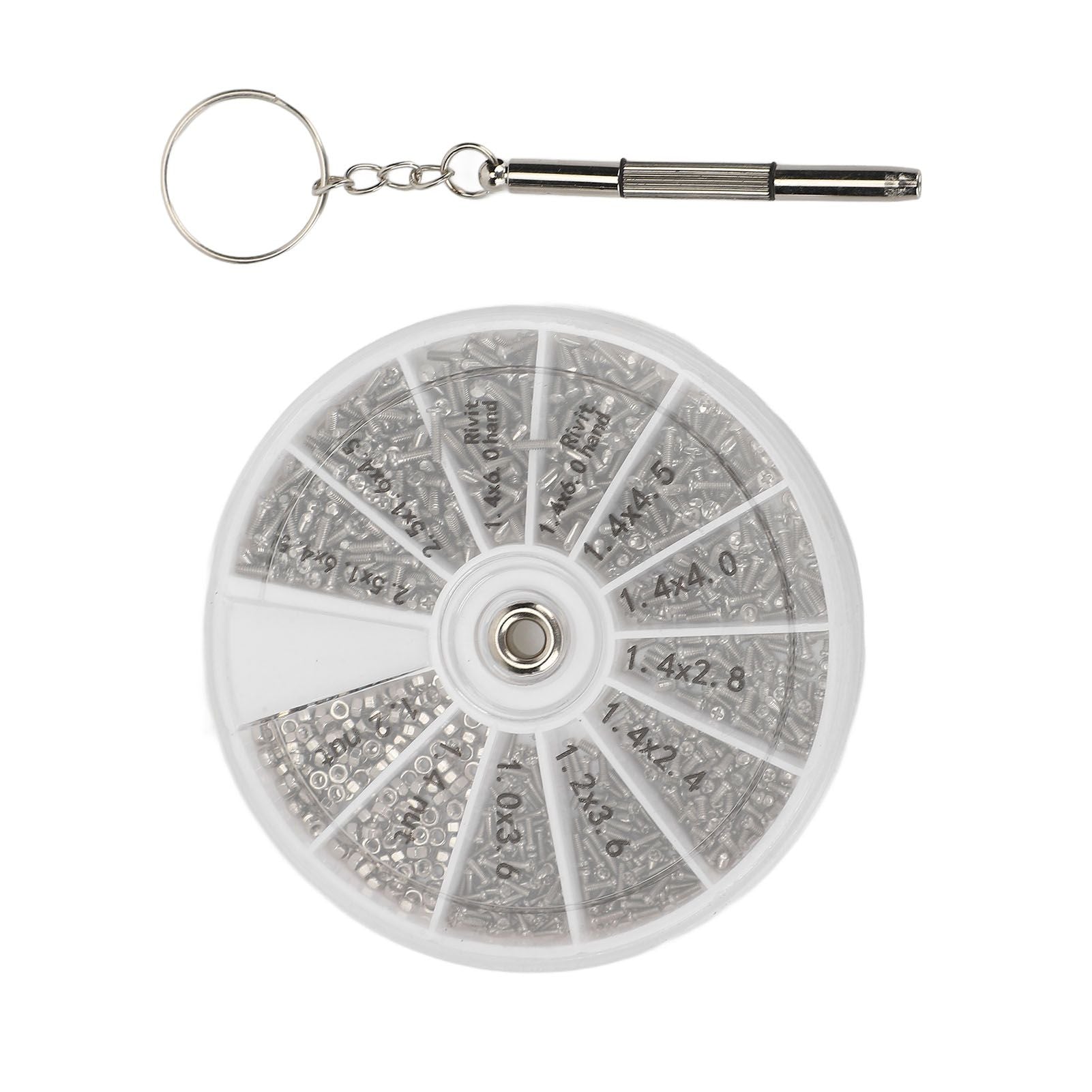 Screw Nut Assortment Kit 600pcs Watch Glasses Small Screw Nut Repair Kit with Screwdriver M1M1.2 M1.4 M1.6 V1294-YM0523-3117220025411