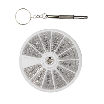 Screw Nut Assortment Kit 600pcs Watch Glasses Small Screw Nut Repair Kit with Screwdriver M1M1.2 M1.4 M1.6 V1294-YM0523-3117220025411