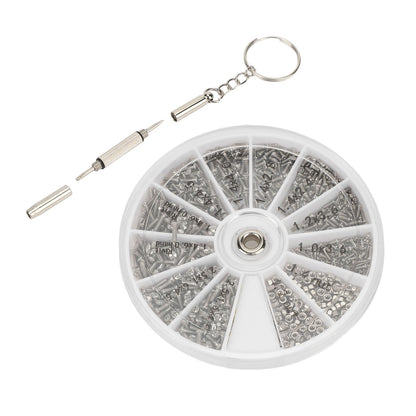 Screw Nut Assortment Kit 600pcs Watch Glasses Small Screw Nut Repair Kit with Screwdriver M1M1.2 M1.4 M1.6 V1294-YM0523-3117220025411