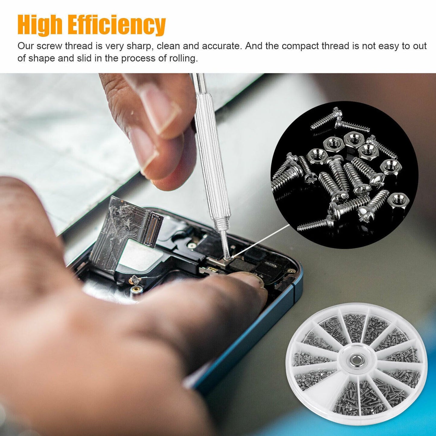 Screw Nut Assortment Kit 600pcs Watch Glasses Small Screw Nut Repair Kit with Screwdriver M1M1.2 M1.4 M1.6 V1294-YM0523-3117220025411