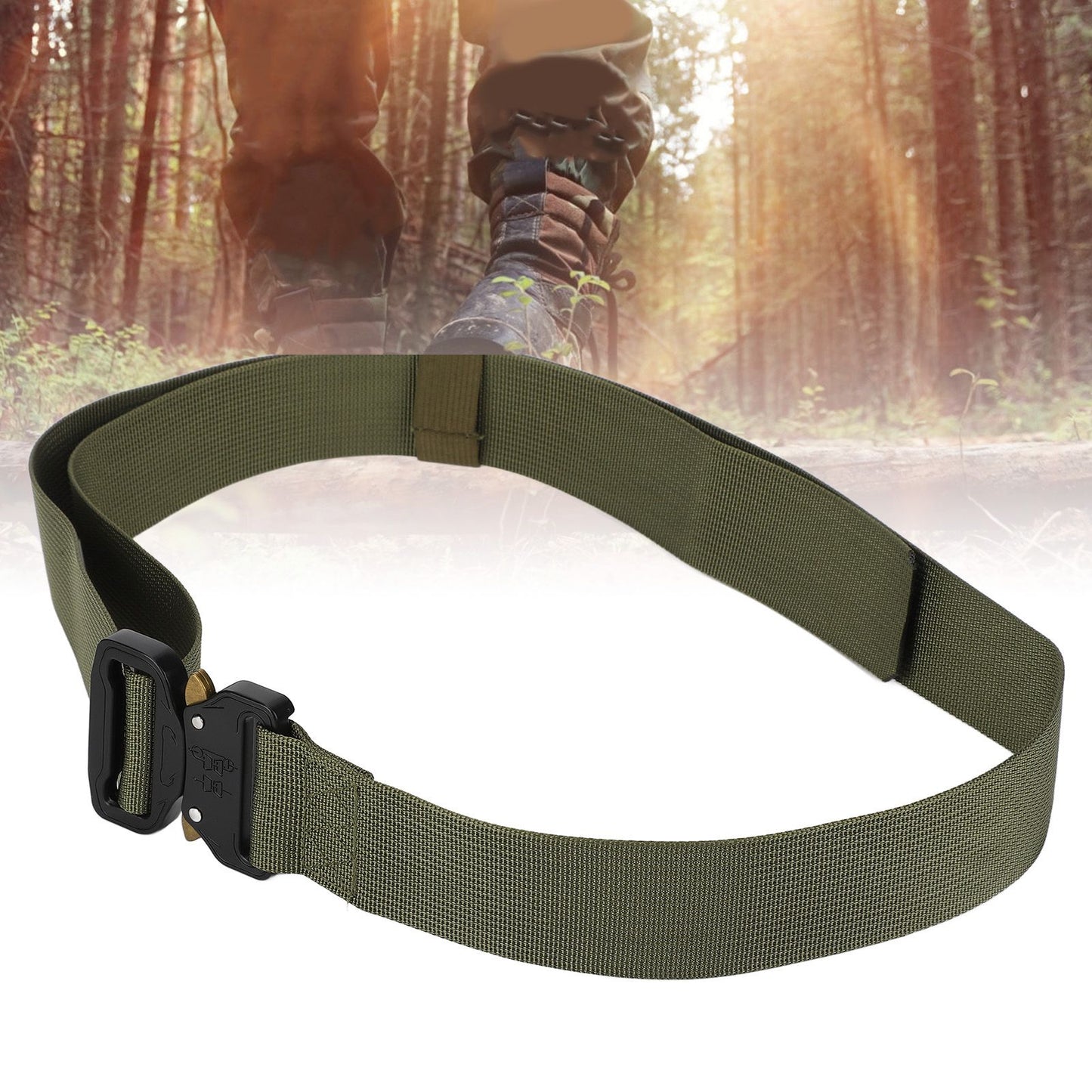 Waist Belt Quick Release Simple Stylish Durable Waterproof Sweatproof Multipurpose Outdoor Tactics BeltGreen V1294-YM0523-3117220026011