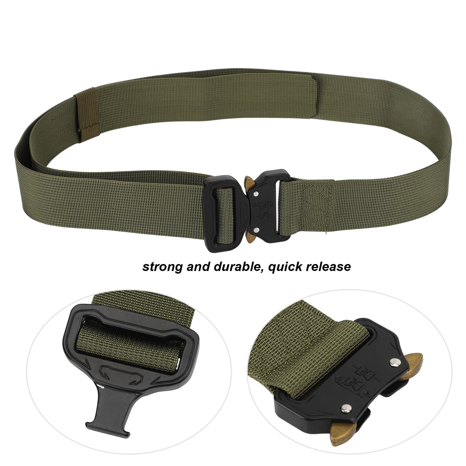 Waist Belt Quick Release Simple Stylish Durable Waterproof Sweatproof Multipurpose Outdoor Tactics BeltGreen V1294-YM0523-3117220026011