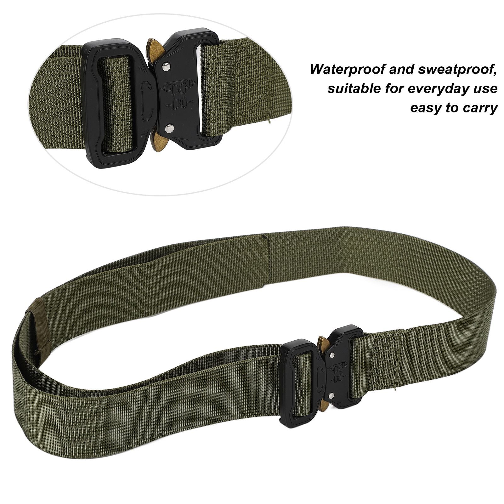 Waist Belt Quick Release Simple Stylish Durable Waterproof Sweatproof Multipurpose Outdoor Tactics BeltGreen V1294-YM0523-3117220026011