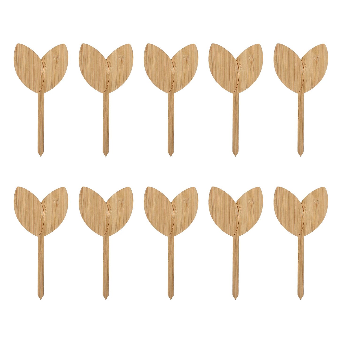 10pcs Plant Labels Bamboo Material Easy Writing 1/8 in Thickness Decorative Garden Markers for GardenerLeaf V1294-YM0523-3117220027111