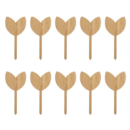10pcs Plant Labels Bamboo Material Easy Writing 1/8 in Thickness Decorative Garden Markers for GardenerLeaf V1294-YM0523-3117220027111