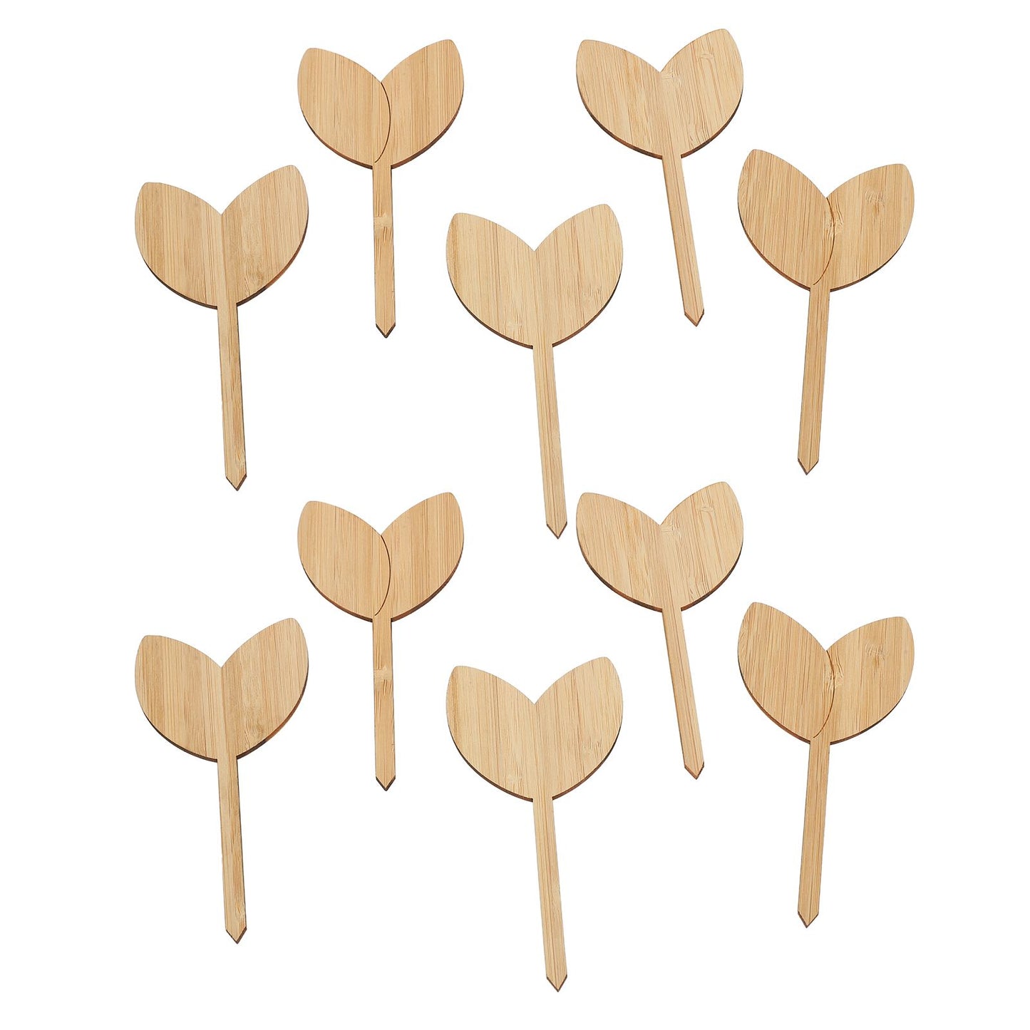 10pcs Plant Labels Bamboo Material Easy Writing 1/8 in Thickness Decorative Garden Markers for GardenerLeaf V1294-YM0523-3117220027111