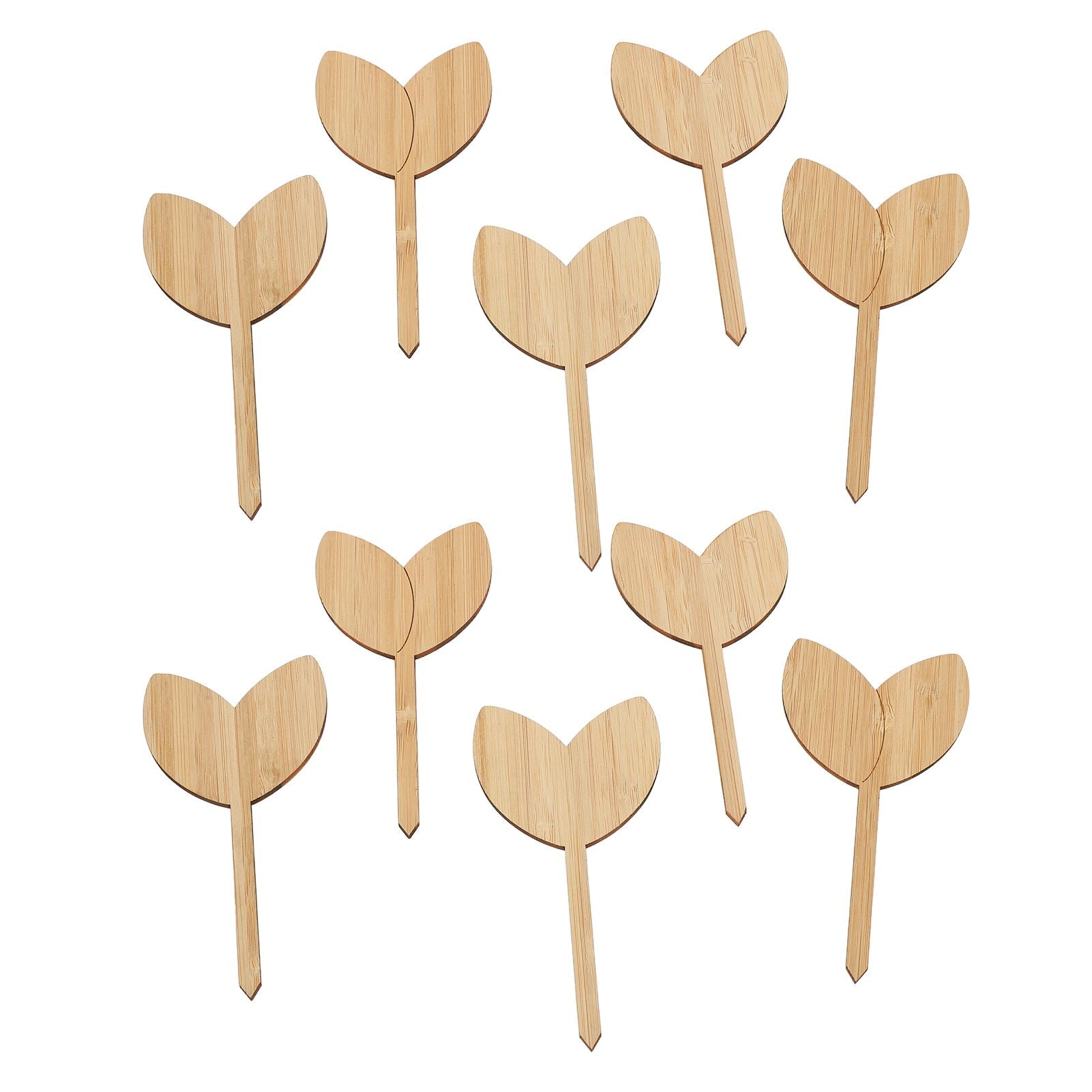 10pcs Plant Labels Bamboo Material Easy Writing 1/8 in Thickness Decorative Garden Markers for GardenerLeaf V1294-YM0523-3117220027111