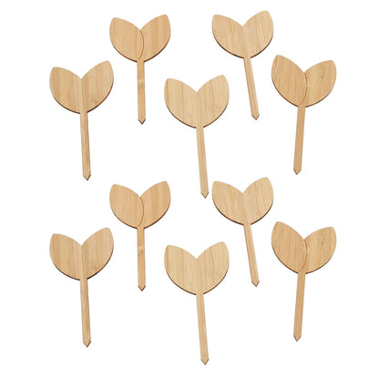 10pcs Plant Labels Bamboo Material Easy Writing 1/8 in Thickness Decorative Garden Markers for GardenerLeaf V1294-YM0523-3117220027111