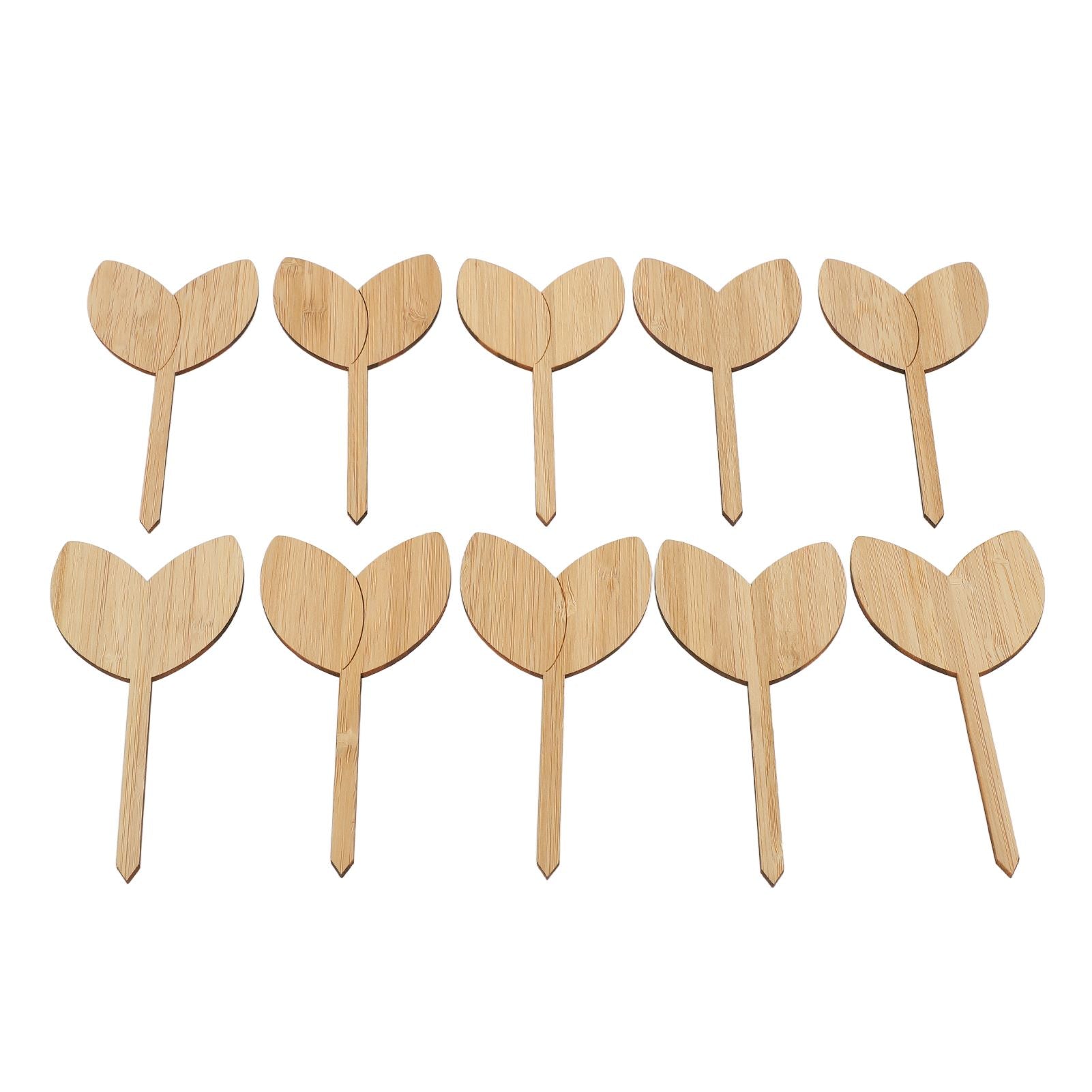 10pcs Plant Labels Bamboo Material Easy Writing 1/8 in Thickness Decorative Garden Markers for GardenerLeaf V1294-YM0523-3117220027111