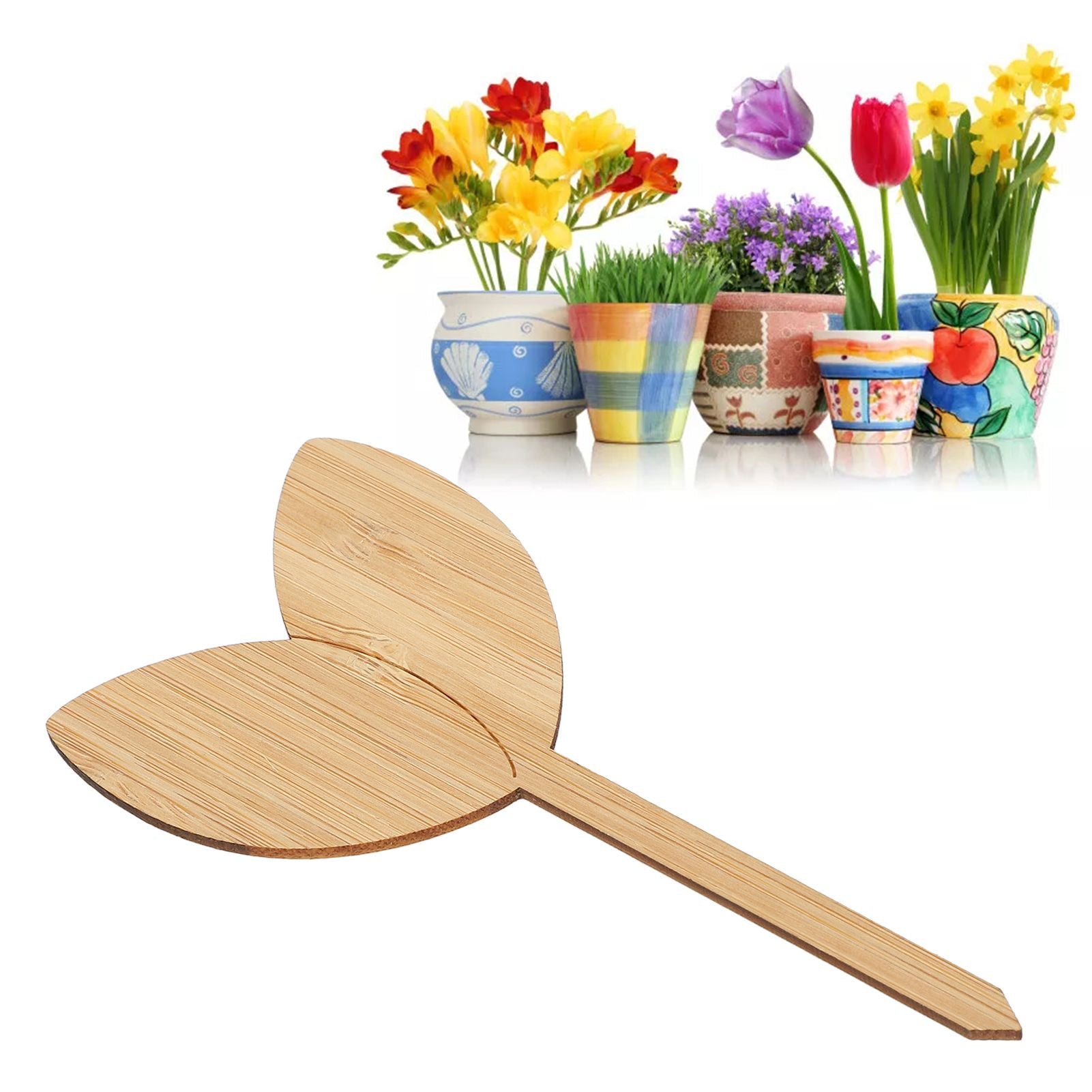 10pcs Plant Labels Bamboo Material Easy Writing 1/8 in Thickness Decorative Garden Markers for GardenerLeaf V1294-YM0523-3117220027111