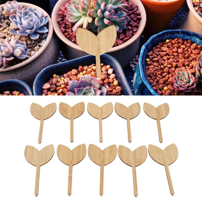 10pcs Plant Labels Bamboo Material Easy Writing 1/8 in Thickness Decorative Garden Markers for GardenerLeaf V1294-YM0523-3117220027111