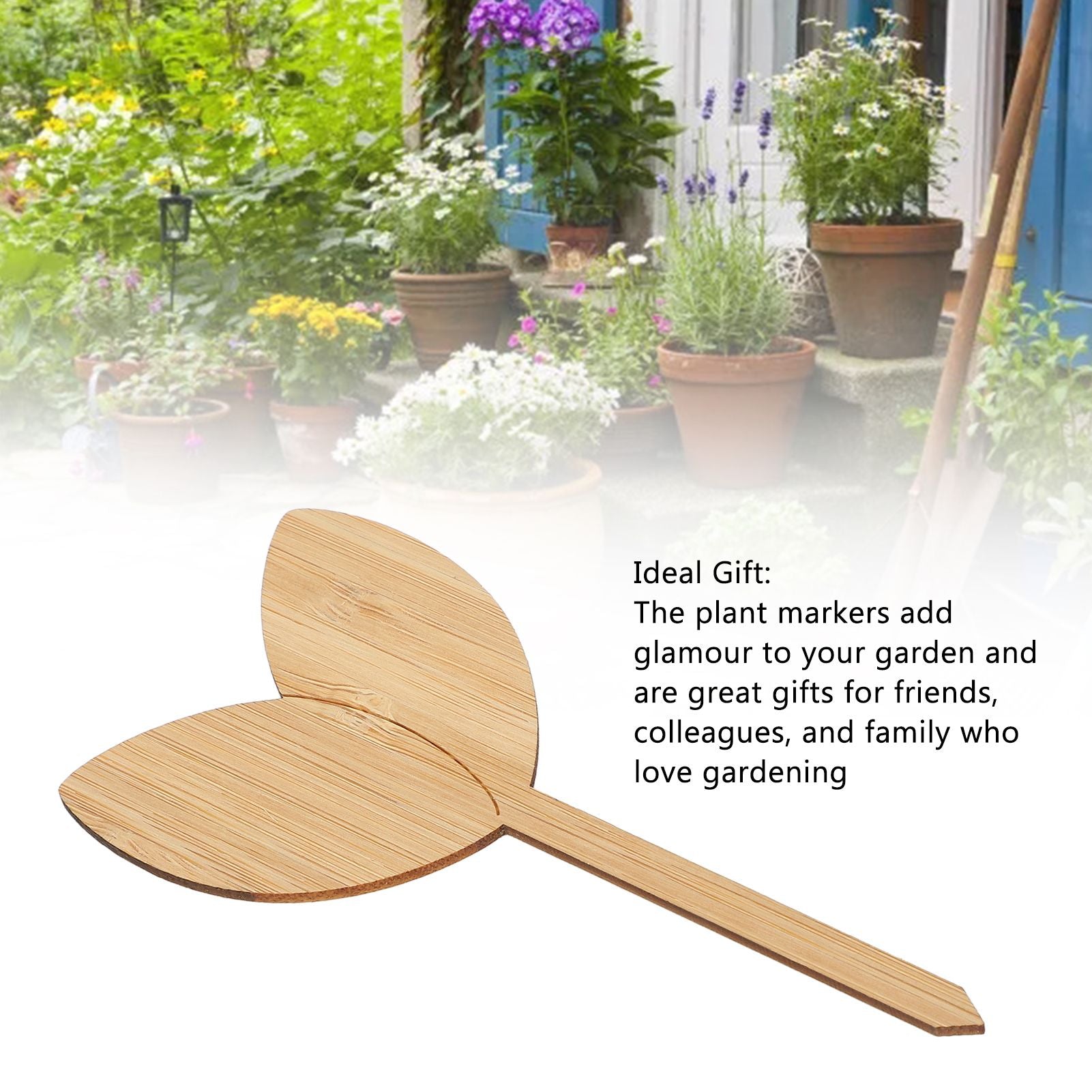 10pcs Plant Labels Bamboo Material Easy Writing 1/8 in Thickness Decorative Garden Markers for GardenerLeaf V1294-YM0523-3117220027111